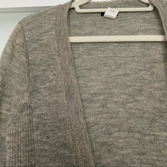 J. Crew silver gray Lurex metallic lightweight sheer cardigan size M - Picture 6 of 7